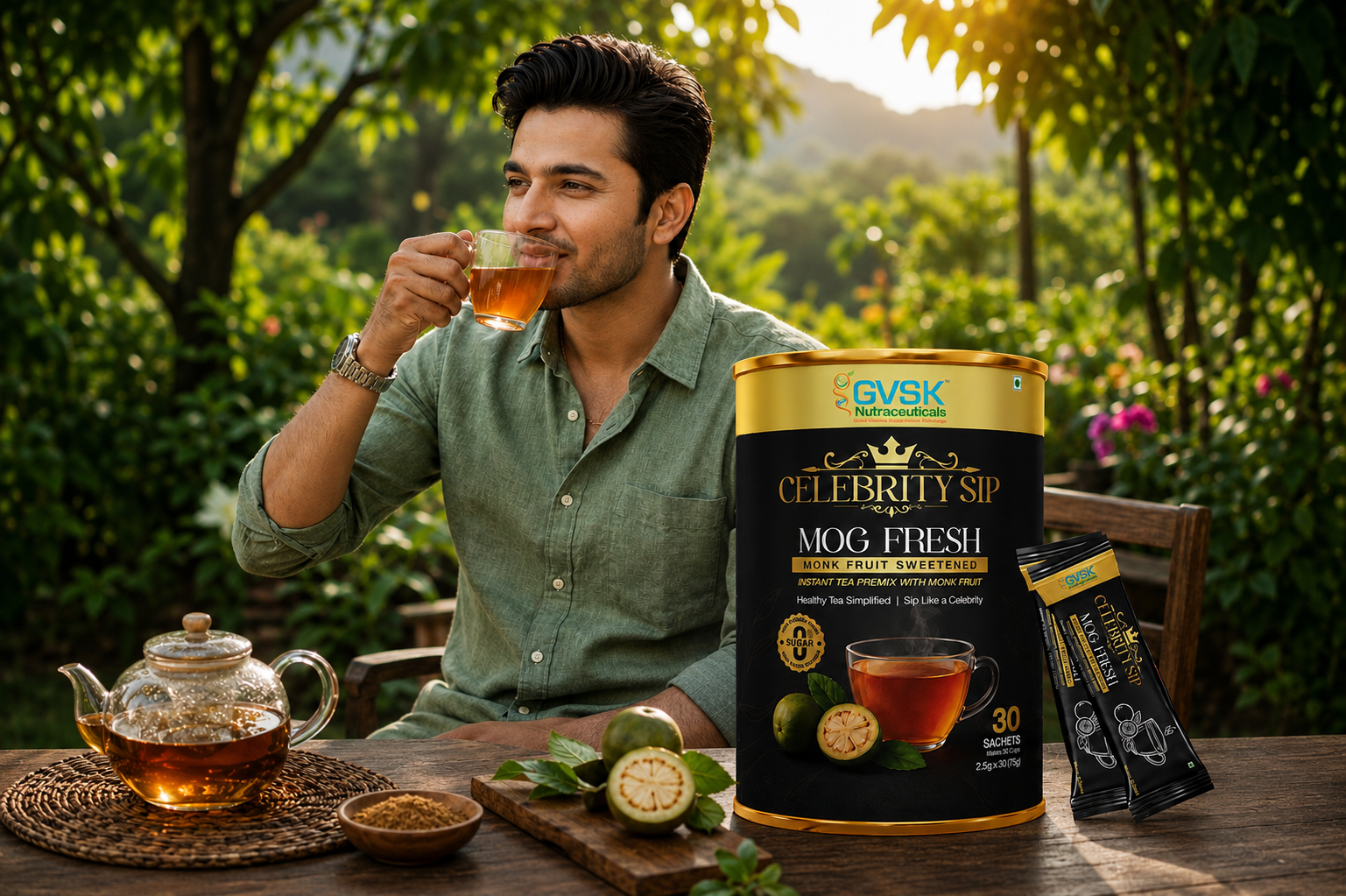 Celebrity Sip MOG Fresh – Instant Black Tea with Monk Fruit Extract
