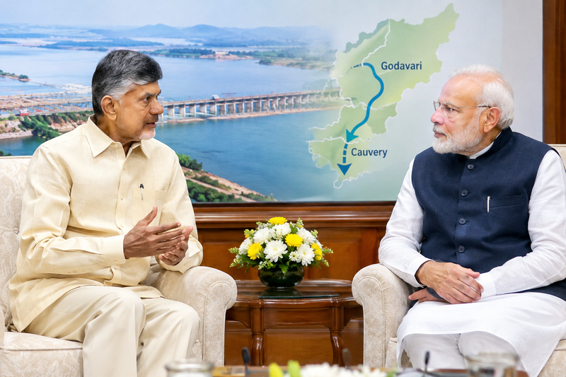 Chandrababu Naidu Seeks Modi’s Support for Godavari-Cauvery Link