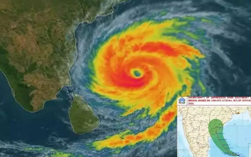 కాకినాడ వైపు దూసుకొస్తున్న మొంథా తుపాను – 17 జిల్లాలకు రెడ్ అలర్ట్