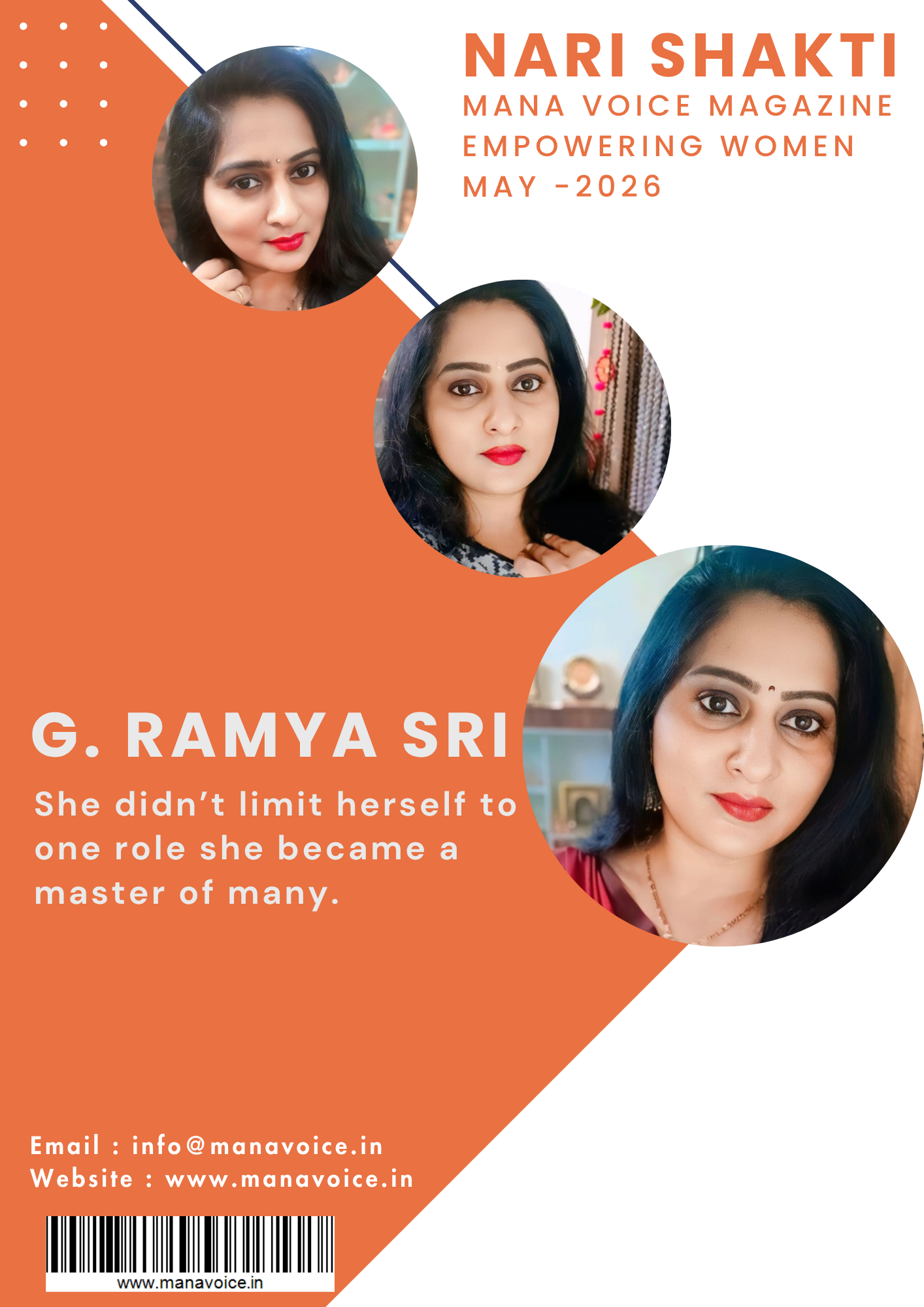 Nari Shakti – Success Story: G. Ramya Sri | A Voice of Talent, Grace & Versatility | Nari Shakti - Empowering Women