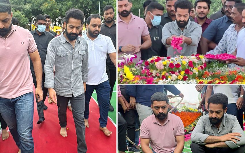 Jr NTR and Kalyan Ram Pay Tribute at NTR Ghat on NTR Birth Anniversary