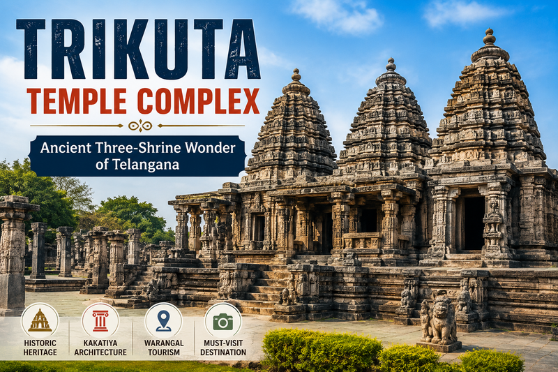 Trikuta Temple Complex – Ancient Three-Shrine Wonder of Telangana