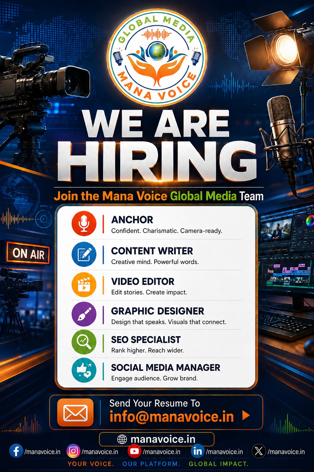 We Are Hiring | Join Mana Voice Global Media Team